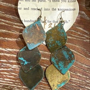 Rustic Patina Dangle Earrings